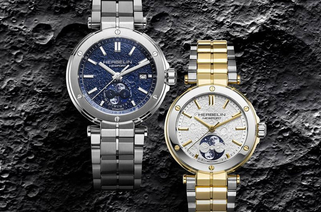 Herbelin Newport : une phase de Lune au sol lunaire Herbelin Newport : une phase de Lune au sol lunaire