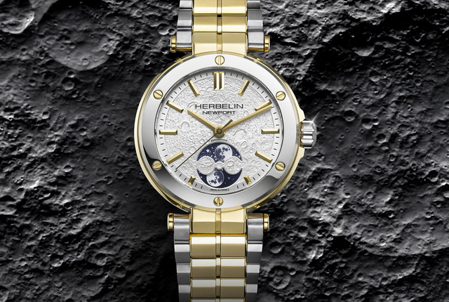 Herbelin Newport : une phase de Lune au sol lunaire Herbelin Newport : une phase de Lune au sol lunaire
