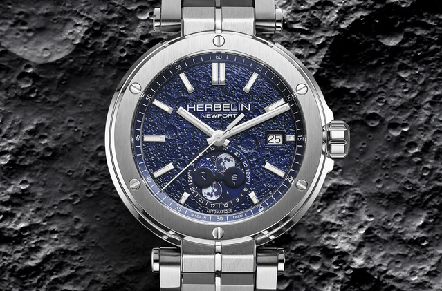Herbelin Newport : une phase de Lune au sol lunaire Herbelin Newport : une phase de Lune au sol lunaire