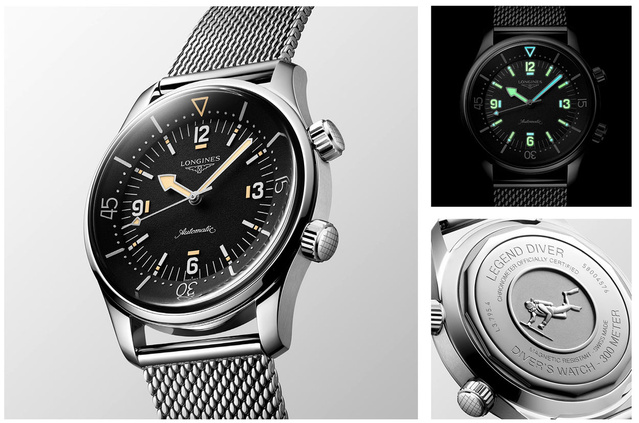 Longines Legend Diver 59 : boitier de 42mm, plongeuse COSC et bracelet maille milanaise Longines Legend Diver 59 : boitier de 42mm, plongeuse COSC et bracelet maille milanaise
