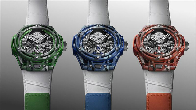 Big Bang Tourbillon Novak Djokovic "Goat edition" : un trio pour chaque surface Big Bang Tourbillon Novak Djokovic "Goat edition" : un trio pour chaque surface