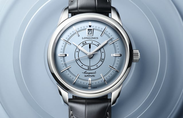 Longines Conquest Heritage Central Power Reserve : cadran bleu et réserve de marche au centre Longines Conquest Heritage Central Power Reserve : cadran bleu et réserve de marche au centre