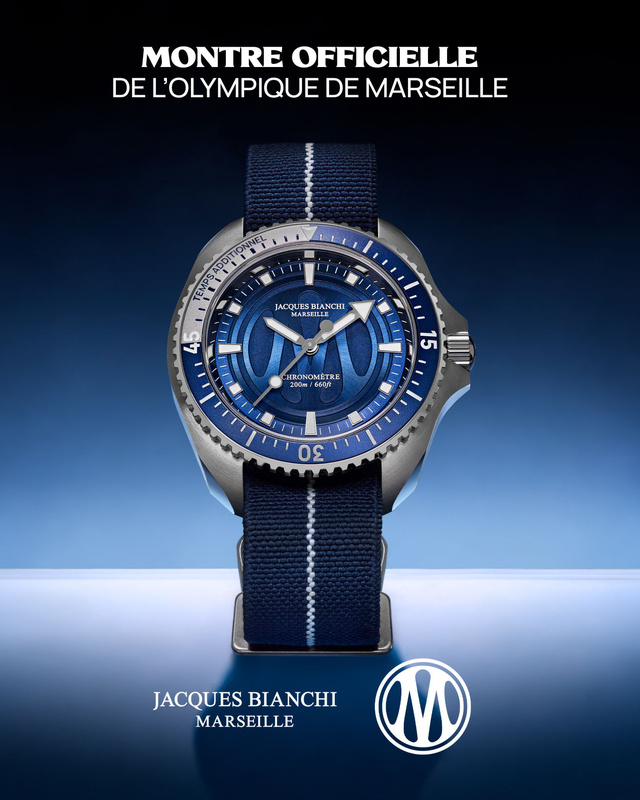 Olympique de Marseille et Jacques Bianchi : une première montre aux couleurs du club phocéen Olympique de Marseille et Jacques Bianchi : une première montre aux couleurs du club phocéen