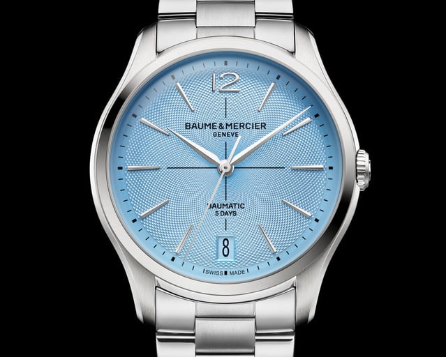 Baume & Mercier Clifton : le bleu glacier associé au fameux calibre Baumatic Baume & Mercier Clifton : le bleu glacier associé au fameux calibre Baumatic