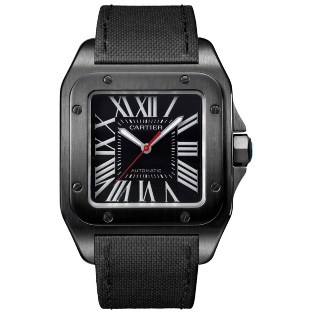 Cartier Santos 100 : elle s'habille de noir