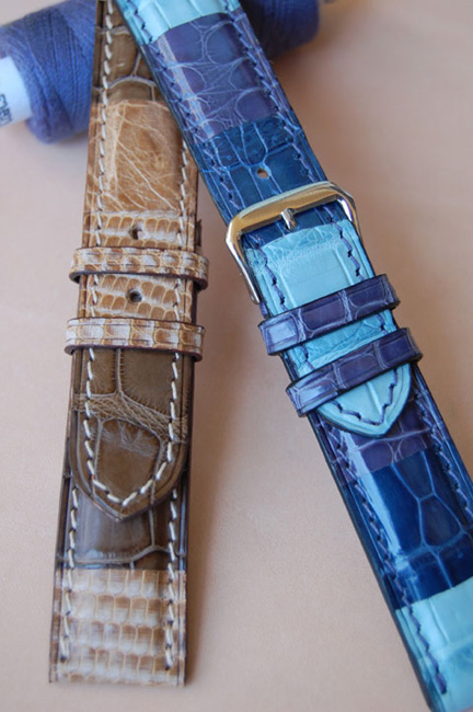 Bracelets en patchwork de croco Bracelets en patchwork de croco