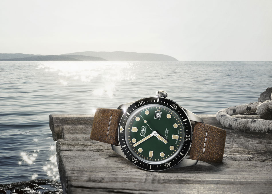 Oris Diver Sixty-Five : cadran vert