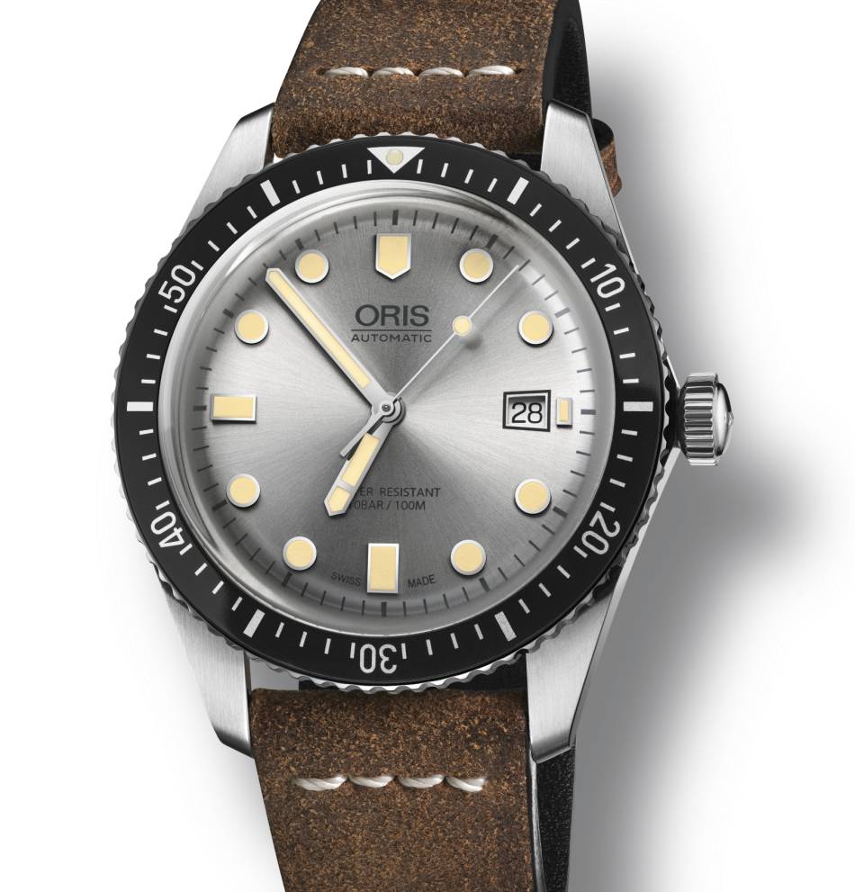 Oris Divers Sixty-Five cadran argent