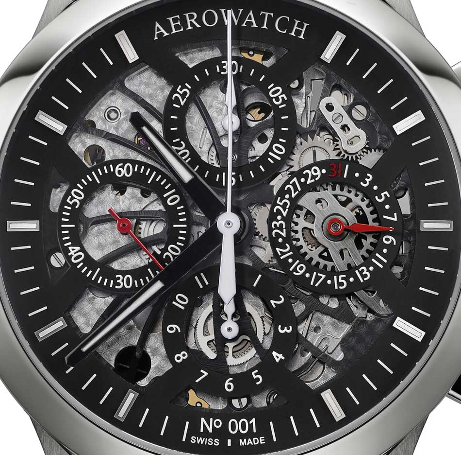 Aerowatch chronographe semi-squeletté