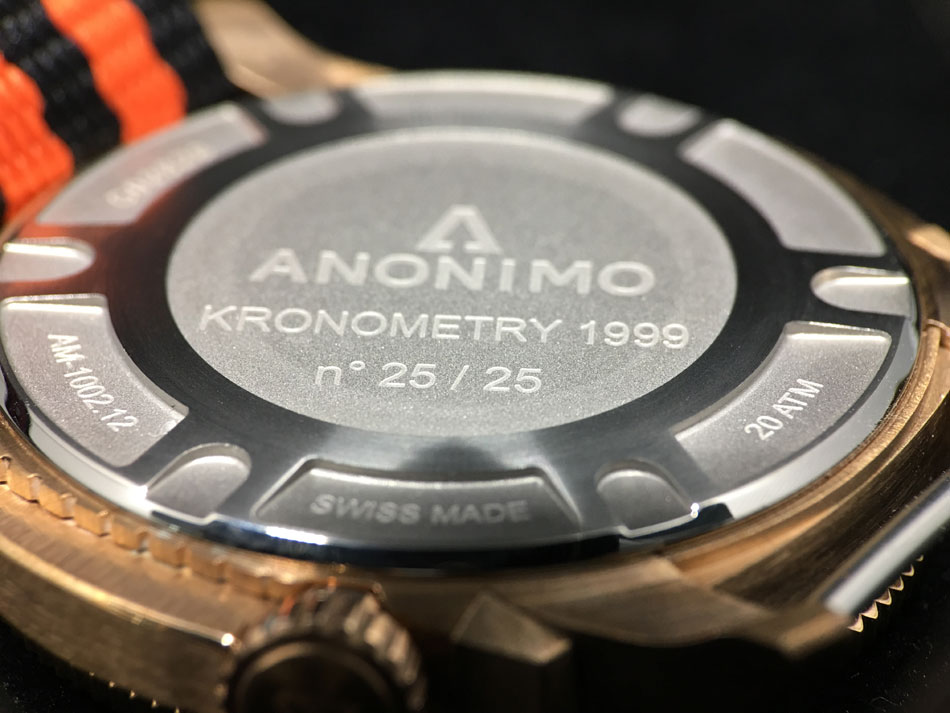 Anonimo Nautilo : du orange et du bronze pour Kronometry 1999