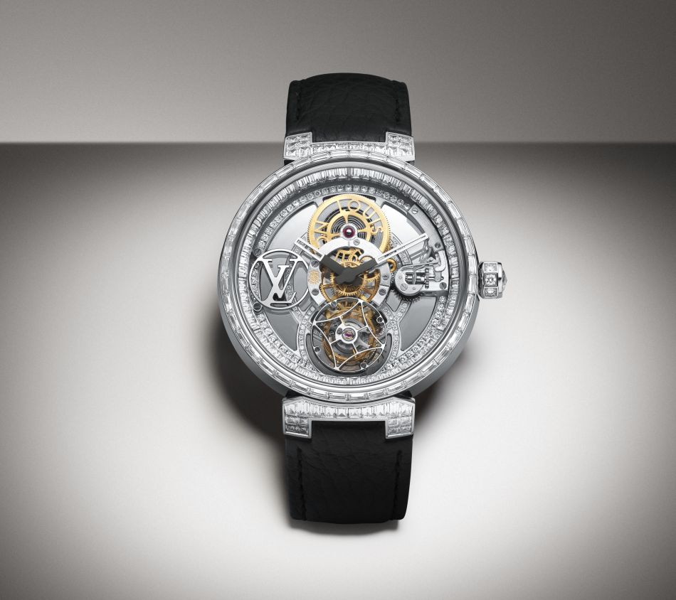 Louis Vuitton Tambour Moon Tourbillon Volant "Poinçon de Genève" pavée