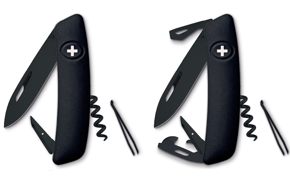Swiza D01 et D03 Allblack : le couteau suisse entièrement noir