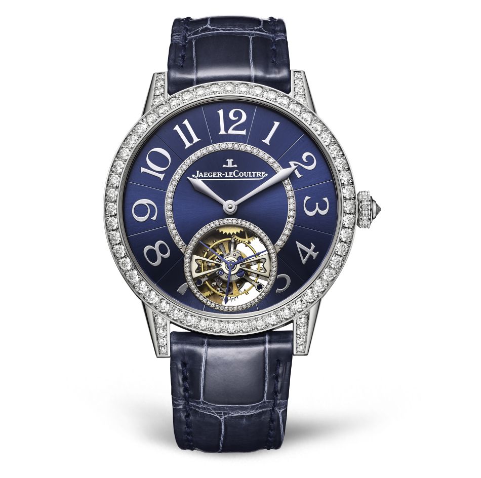 Jaeger-LeCoultre Rendez-Vous Tourbillon or gris cadran bleu et diamants