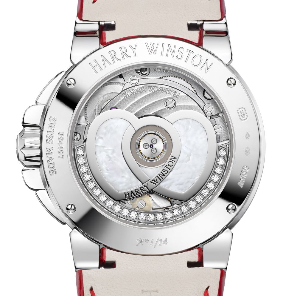 Harry Winston Ocean Valentine's Day auto : coeur rétrograde