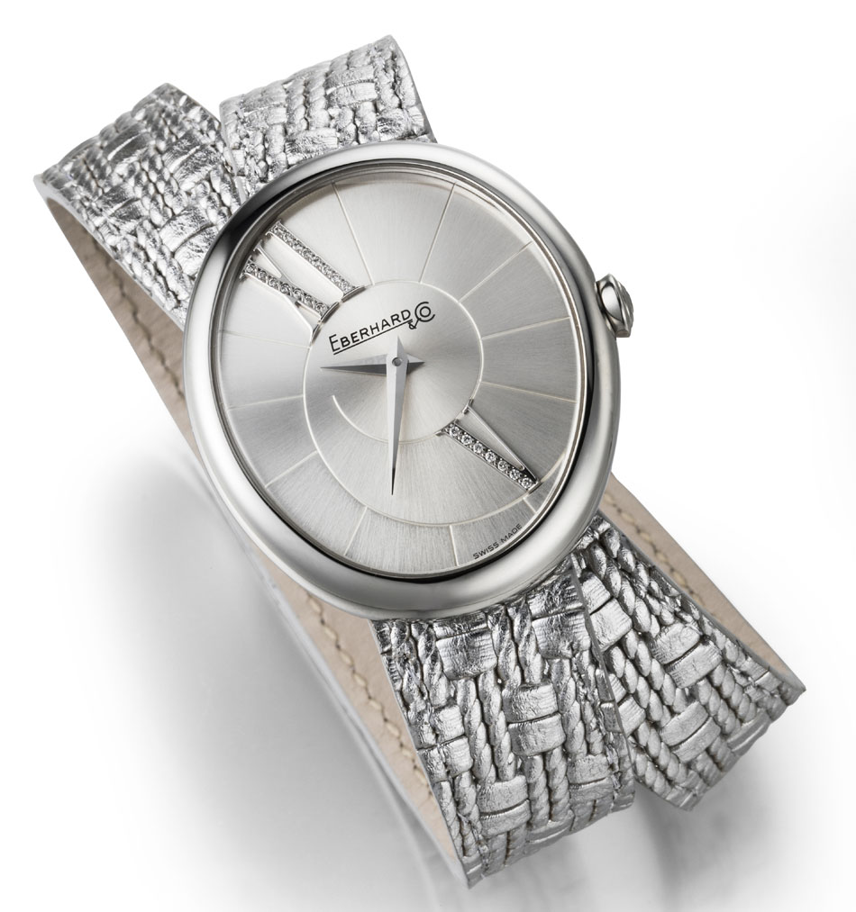 Eberhard & Co : la Gilda se pare d'un bracelet "argent" en cuir Eberhard & Co : la Gilda se pare d'un bracelet "argent" en cuir