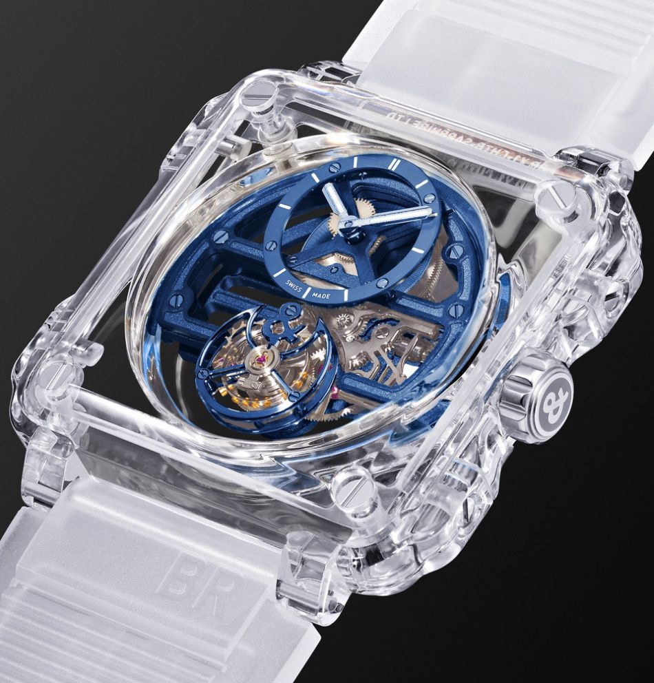 La BR-X1 Skeleton Tourbillon Sapphire bleue disponible en exclu sur Mr Porter