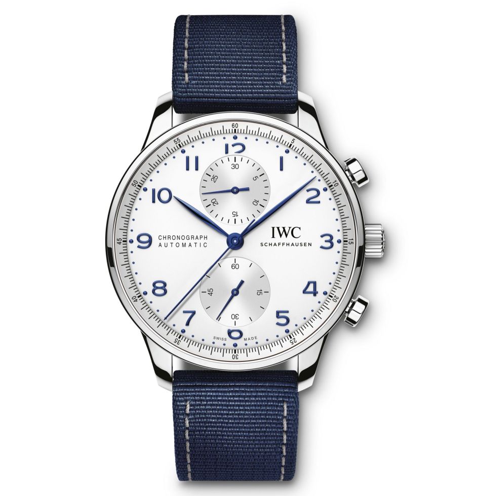 IWC : des bracelets textile bleu et gris pour l'été