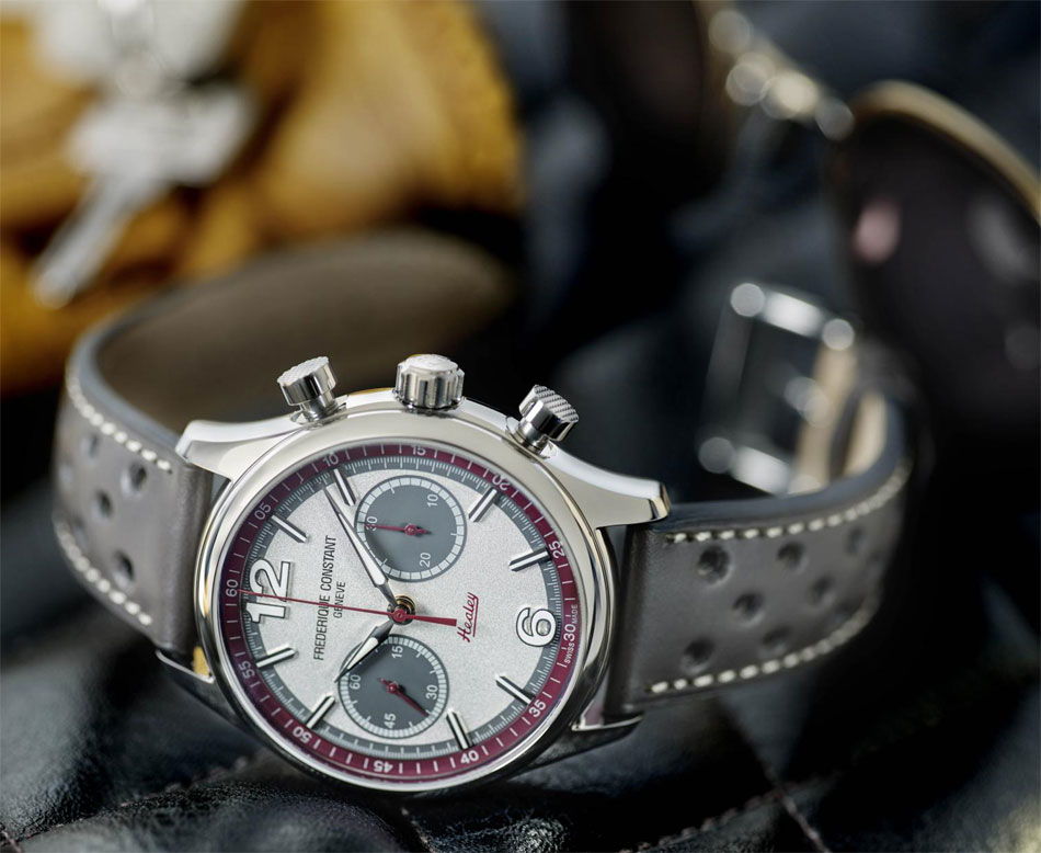 Frédérique Constant Vintage Rallye : nouvel hommage aux Healey avec un chrono bicompax