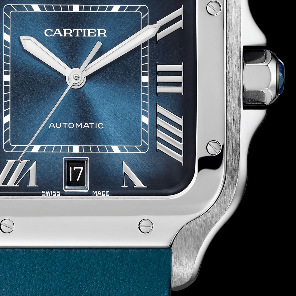 Cartier Santos avec cadran bleu dégradé très tendance