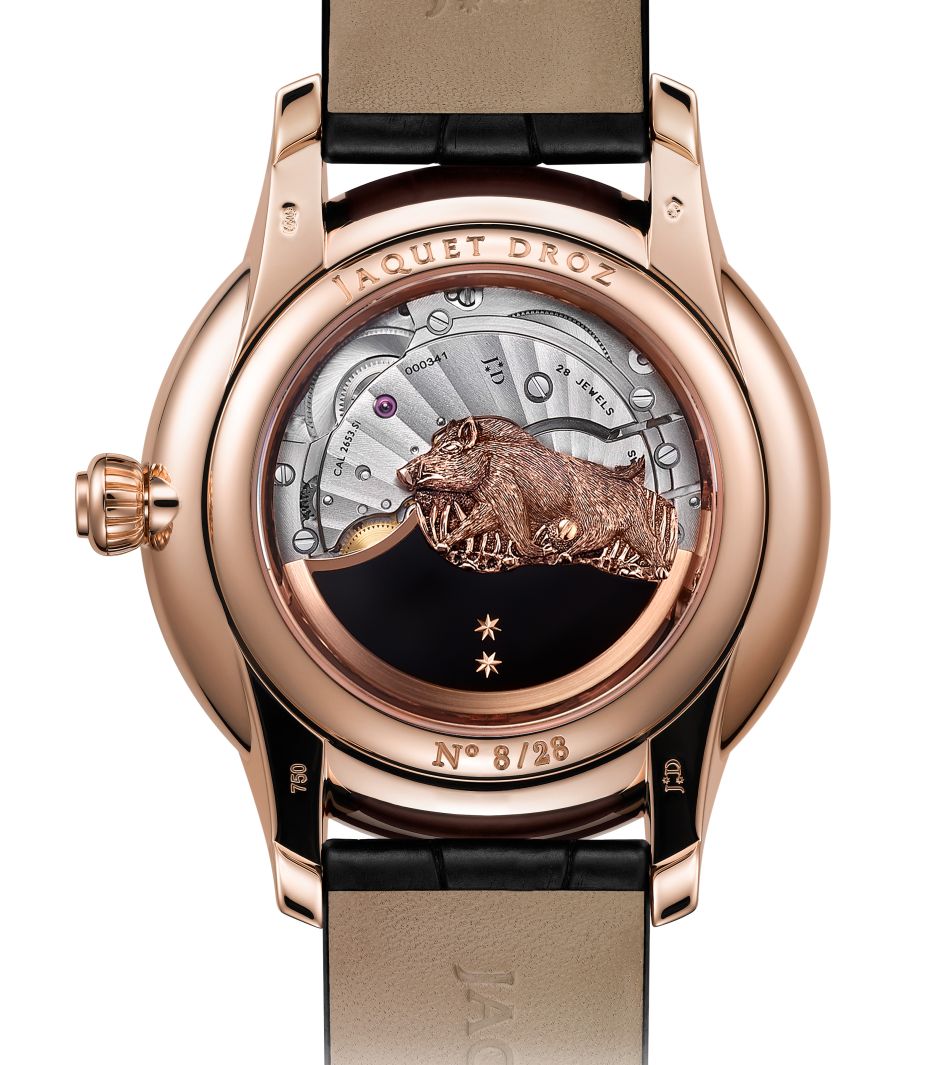 Jaquet Droz : nouvel an chinois, le cochon en gravure