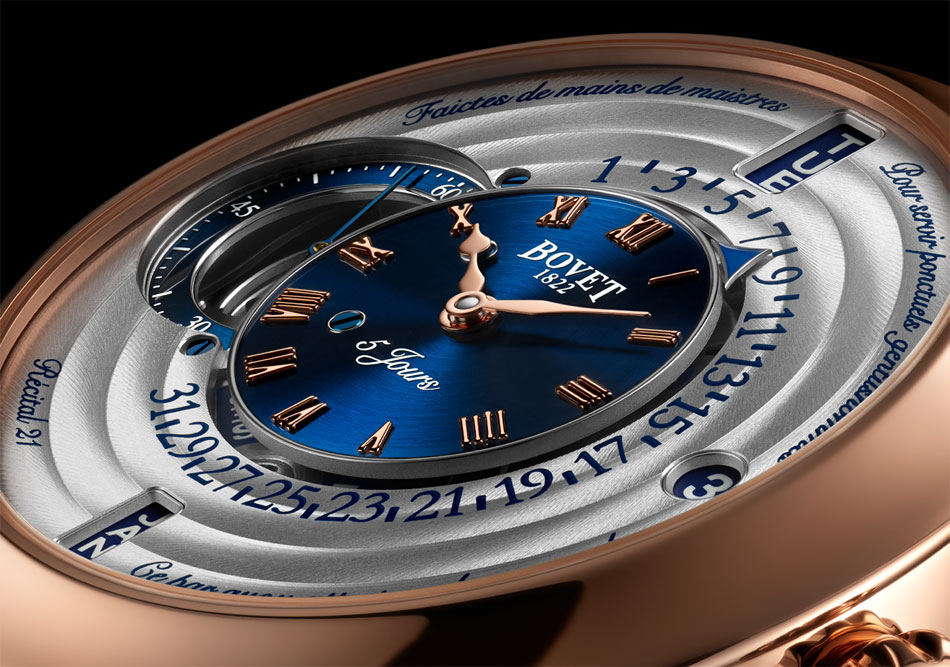 Bovet Récital 21 quantième perpétuel avec date rétrograde Bovet Récital 21 quantième perpétuel avec date rétrograde
