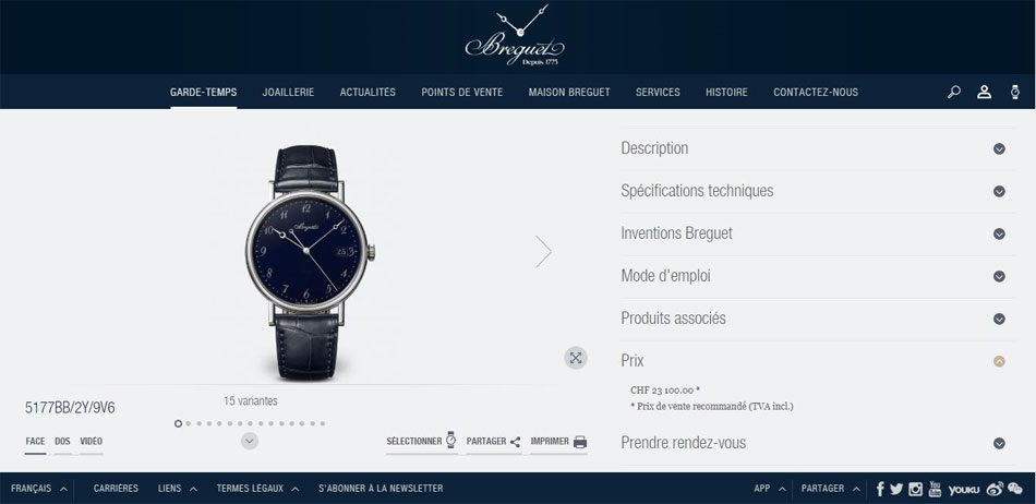 Breguet met ses prix en ligne...