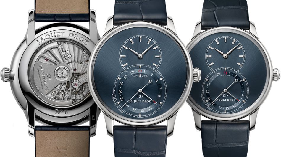 Jaquet Droz Grande Seconde Quantième : l'heure bleue en 39 ou 43 mm