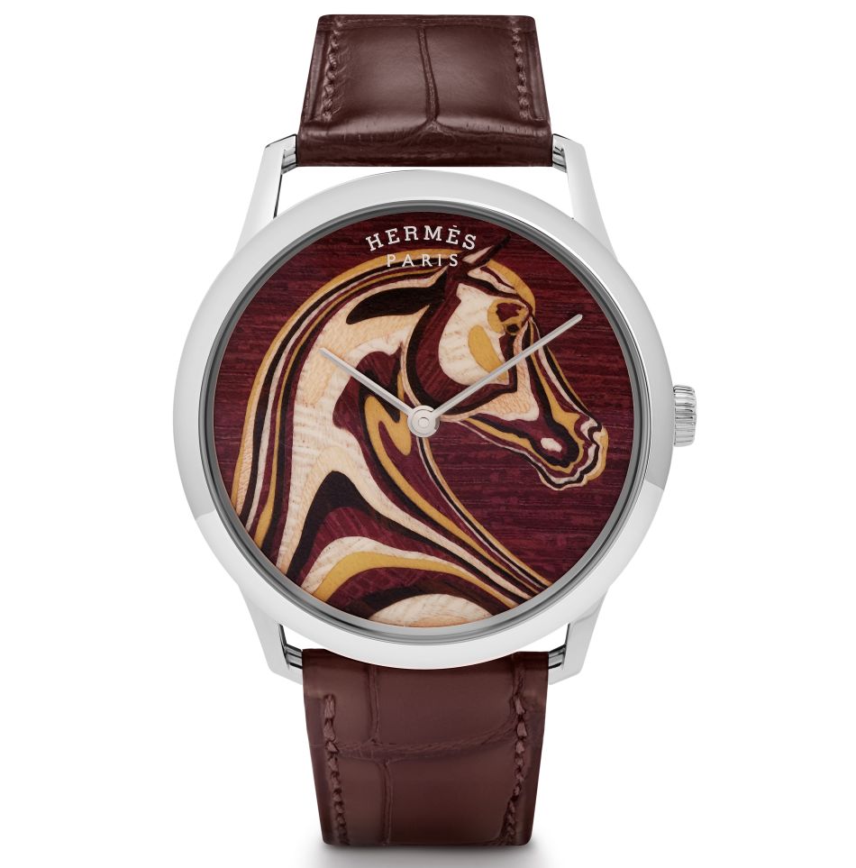 Slim d'Hermès en marqueterie de bois Slim d'Hermès en marqueterie de bois