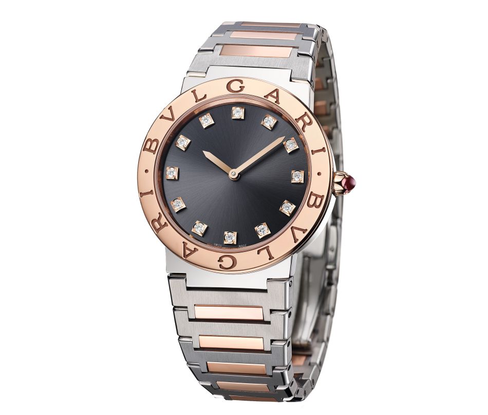 Bulgari Bulgari Lady or rose et acier Bulgari Bulgari Lady or rose et acier