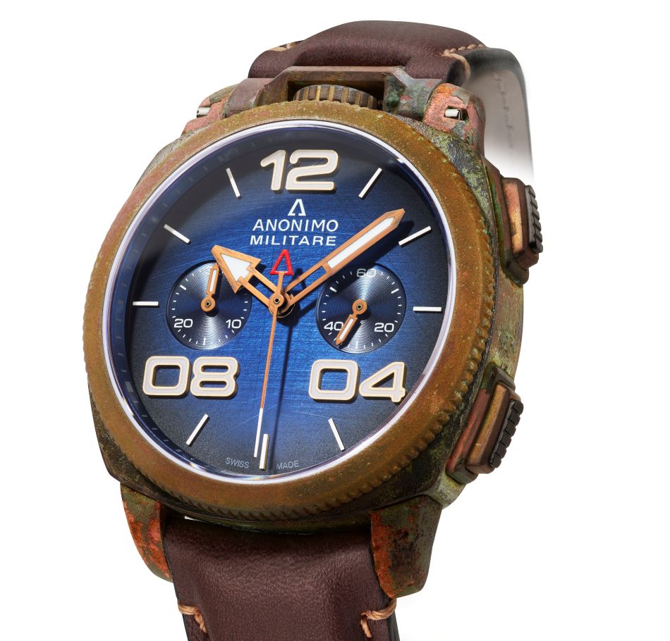 Anonimo Militare Chrono bronze oxydé