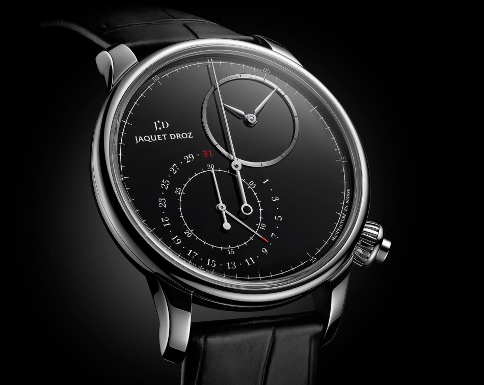 Jaquet Droz Grande Seconde Décentrée Chronographe : noir de noir avec cadran onyx