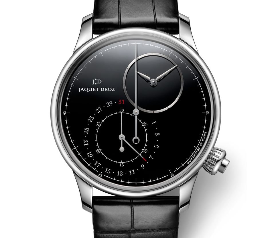 Jaquet Droz Grande Seconde Décentrée Chronographe : noir de noir avec cadran onyx