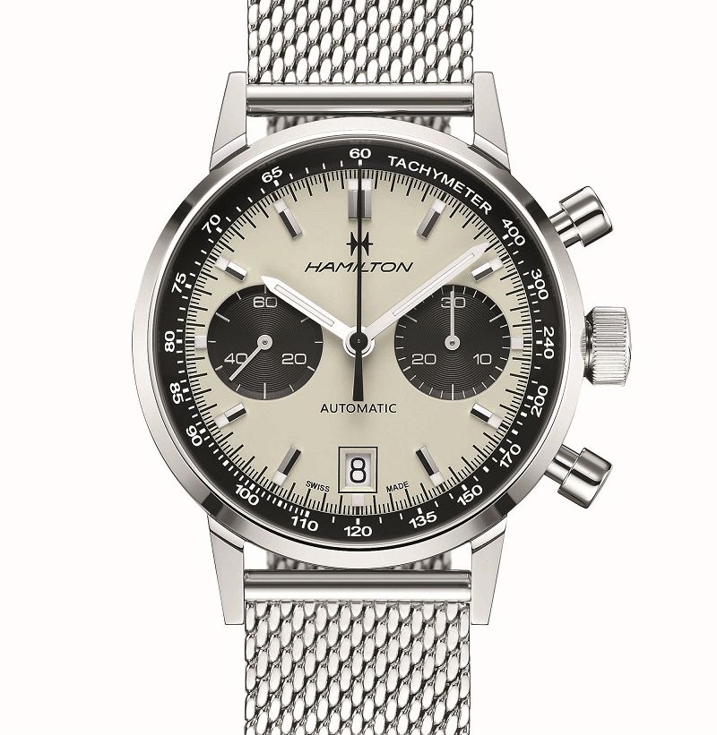 Hamilton chrono Intra-Matic Automatique 40 mm : arrivée des versions sur maille milanaise Hamilton chrono Intra-Matic Automatique 40 mm : arrivée des versions sur maille milanaise