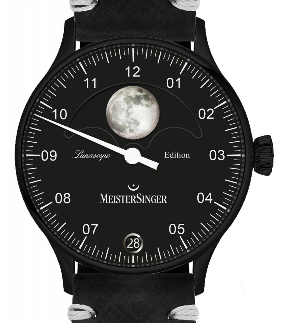 MeisterSinger Lunascope Spéciale France Full Black : seule la Lune luit MeisterSinger Lunascope Spéciale France Full Black : seule la Lune luit