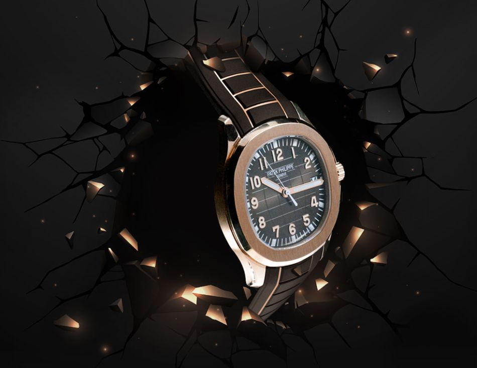 RubberB Gold Matic : un bracelet en caoutchouc pour Aquanaut en or rose RubberB Gold Matic : un bracelet en caoutchouc pour Aquanaut en or rose