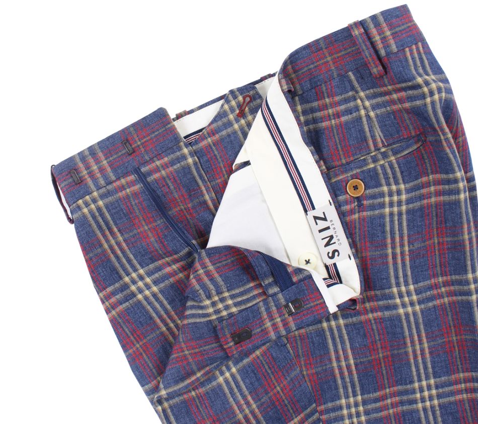 Pantalon en lin madras Bernard Zins