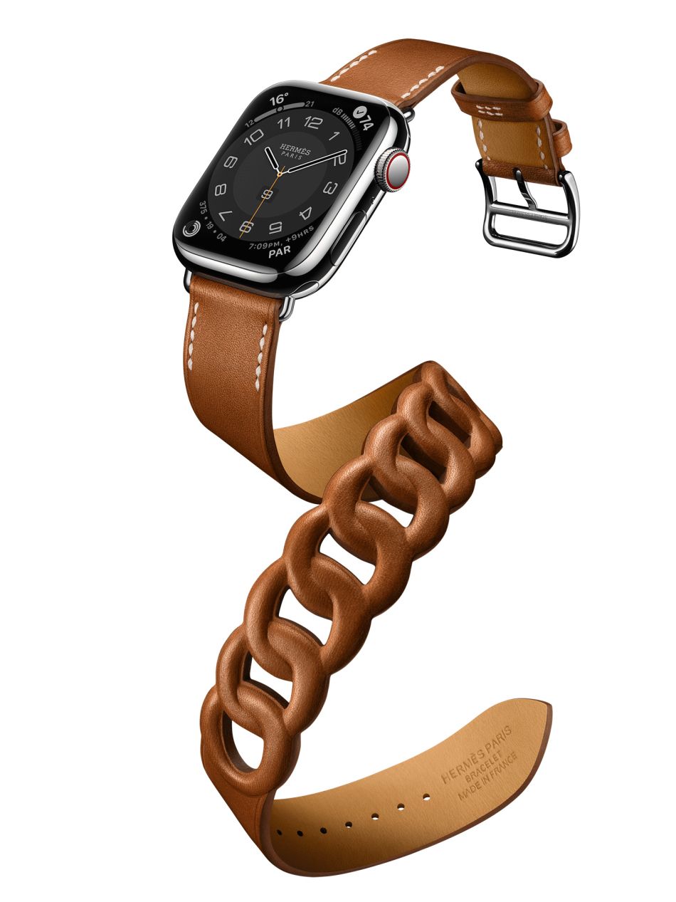 Hermès : un somptueux bracelet double tour Gourmette pour Apple Watch