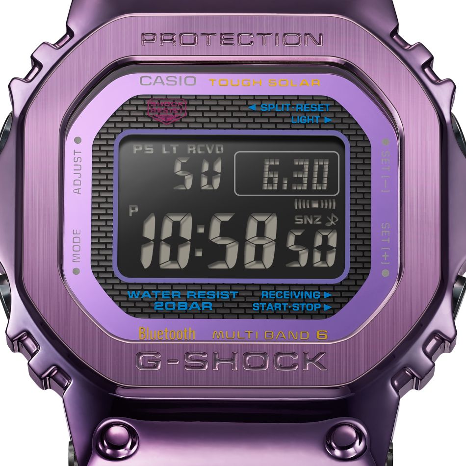 G-Shock GMW-B5000PB : un nouveau modèle bicolore en métal irisé violet et bleu