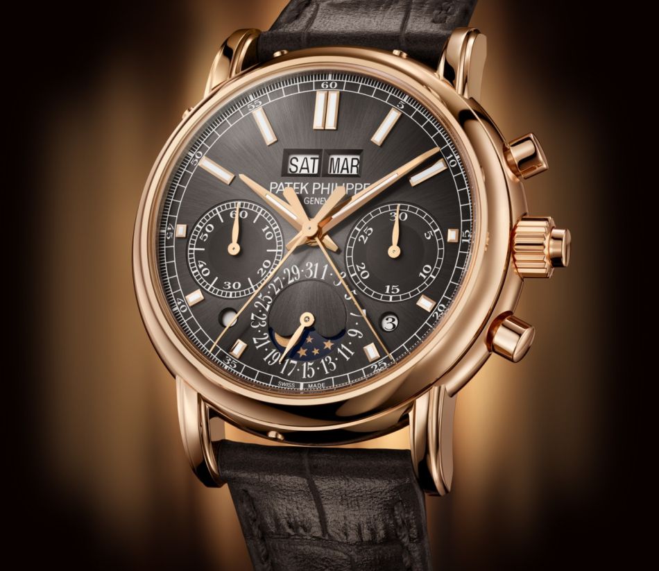 Patek Philippe 5204 : nouveau chrono rattrapante et QP en or rose avec cadran anthracite