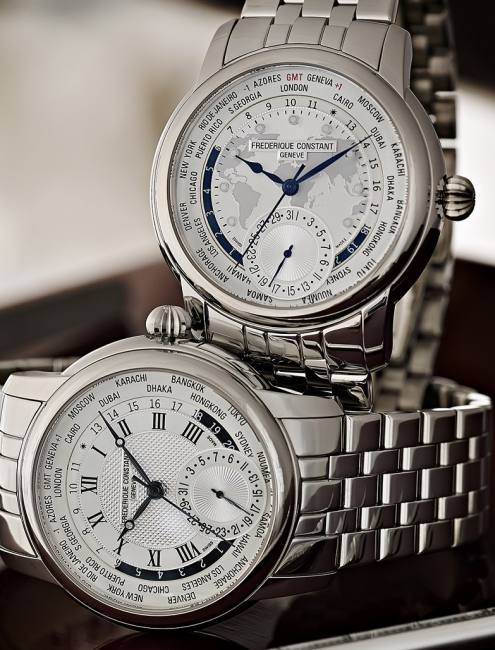 Frédérique Constant Classics Manufacture Worldtimer : sur bracelet acier en 2014