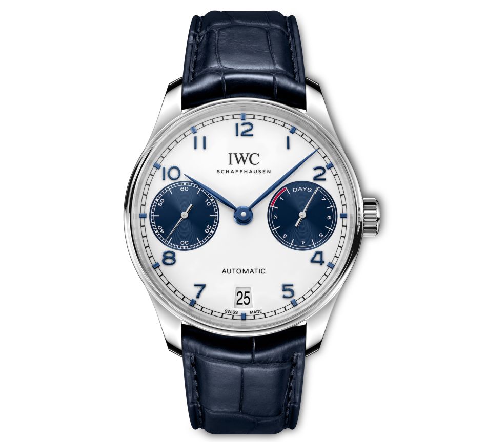 IWC : sa Portugaise Automatique se pare d'un beau cadran blanc et bleu