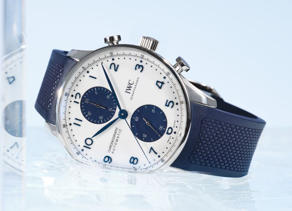 Chrono IWC Portugieser : en mode blanc et bleu