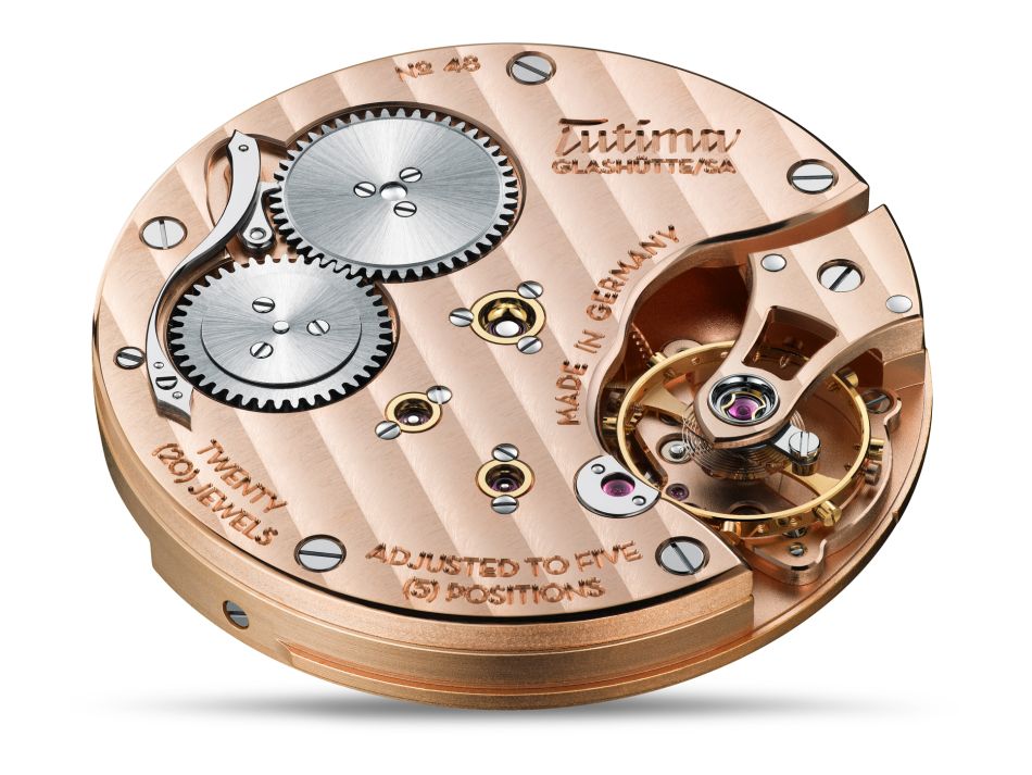 Tutima Patria : imposante montre de ville en or rose avec calibre manuf' "made in Glashütte"