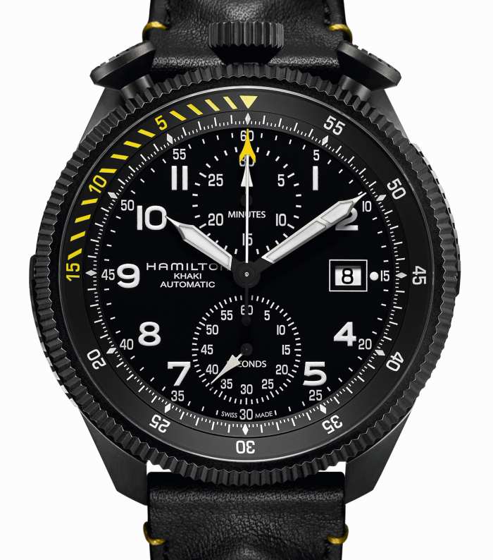 Hamilton Khaki Takeoff Auto Chrono : montre modulable en partenariat avec Air Zermatt