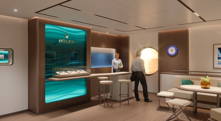 Une boutique Rolex sur le navire de croisière Explora 1