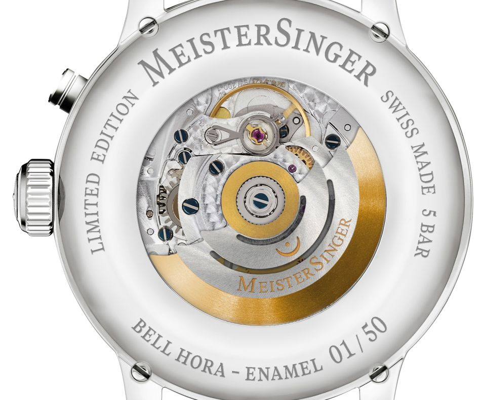 MeisterSinger Bell Hora cadran émail : un "ding" à chaque heure qui passe