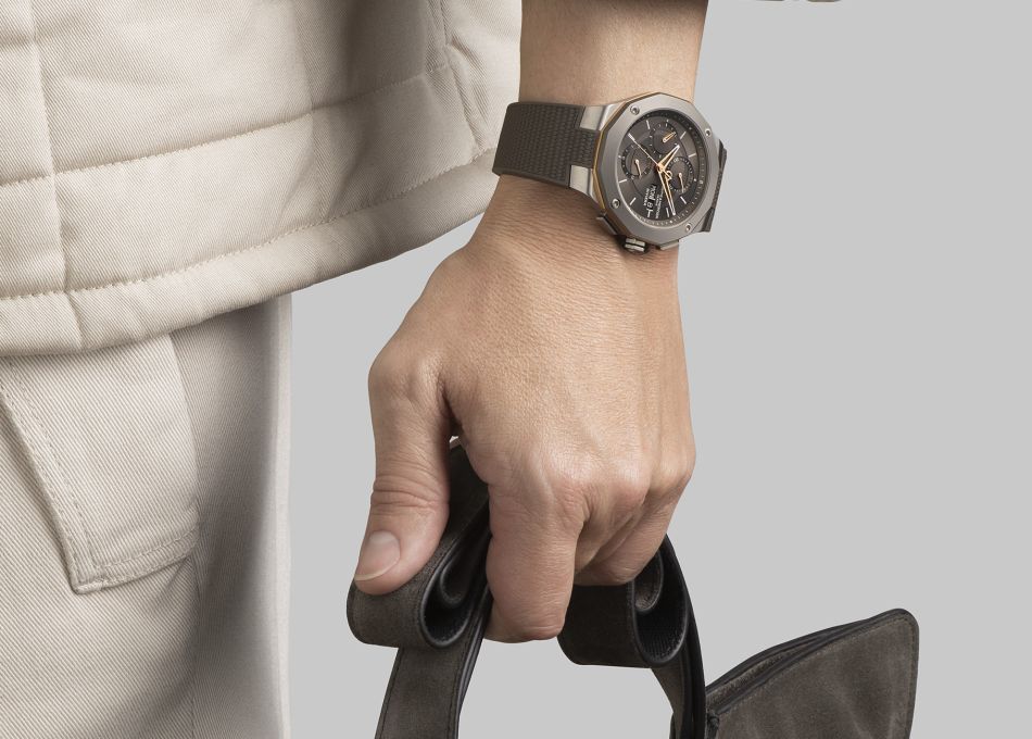 Baume & Mercier Riviera Chronographe : sportif-chic avec cadran ardoise et touches dorées
