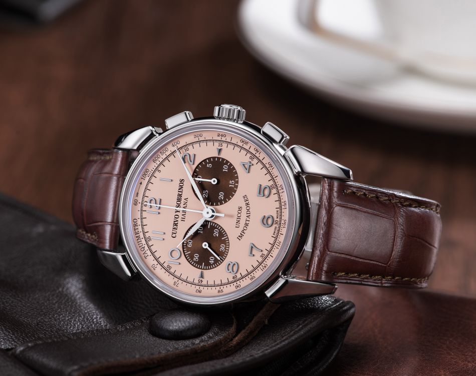 Cuervo y Sobrinos Historiador Cronografo 1946 : inspiration rétro Cuervo y Sobrinos Historiador Cronografo 1946 : inspiration rétro