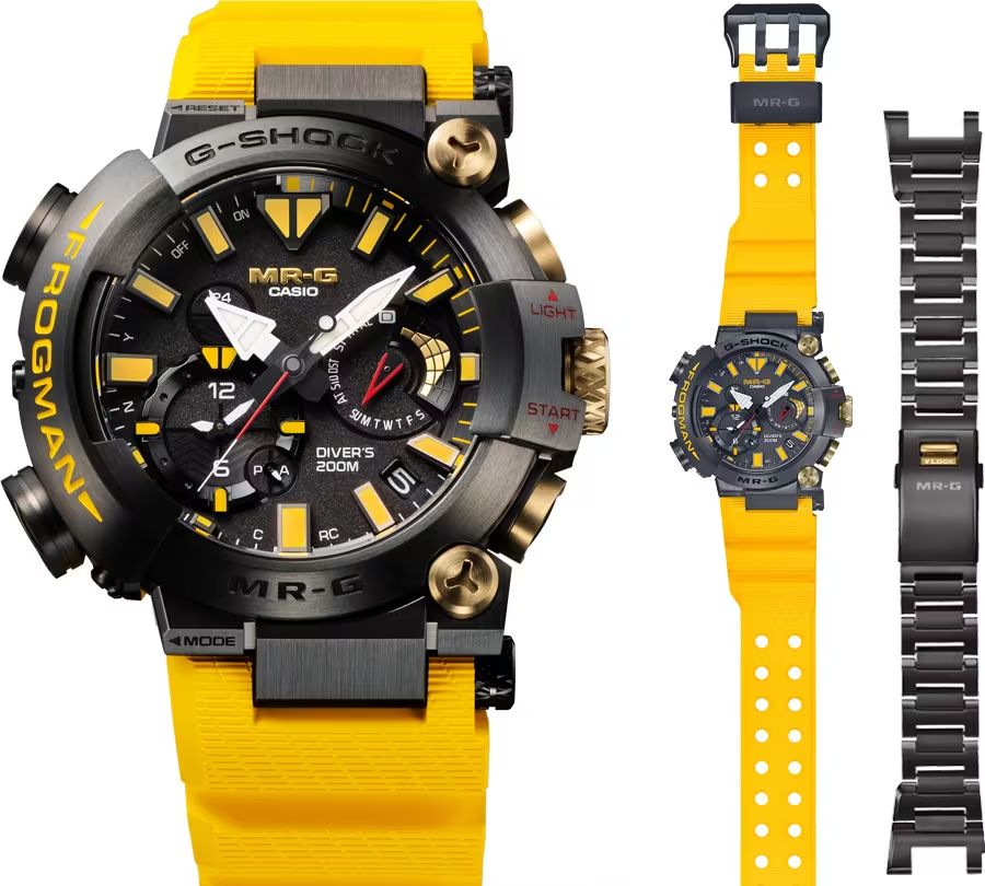G-Shock MR-G Frogman jaune vif : montre de plongée ultime