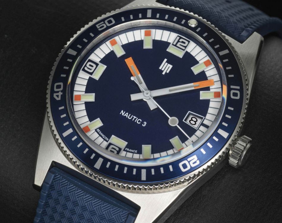 Lip Nautic 3 : version haut de gamme avec calibre G100 Lajoux-Perret assemblé en France Lip Nautic 3 : version haut de gamme avec calibre G100 Lajoux-Perret assemblé en France